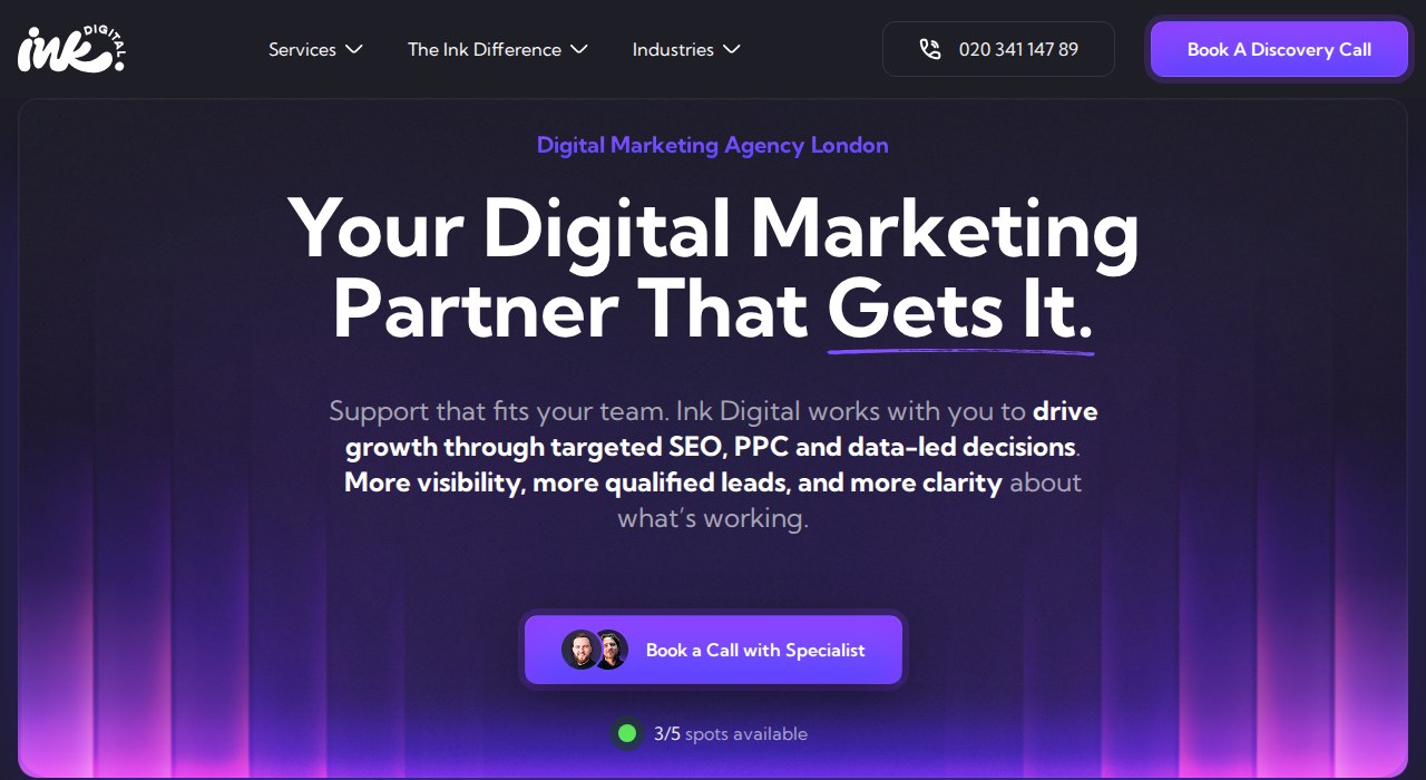 Ink Digital's homepage